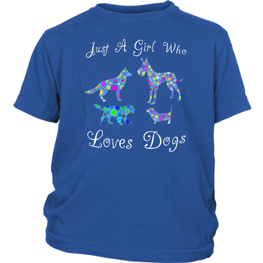 Just A Girl Who Loves Dogs Shirt - Blue