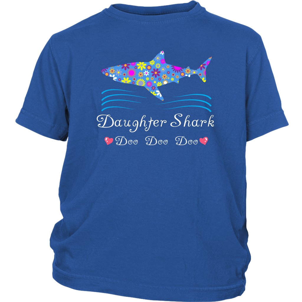 Daughter Shark Doo Doo Shirt For Girls - Blue