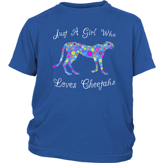 Just A Girl Who Loves Cheetahs Shirt - Blue