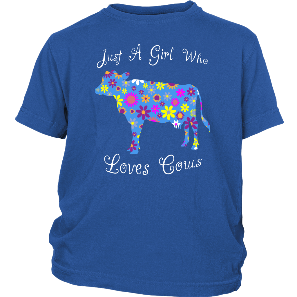 Just A Girl Who Loves Cows Shirt - Blue