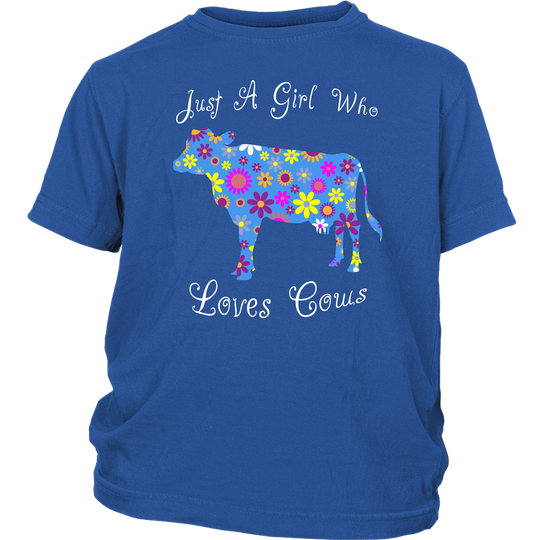 Just A Girl Who Loves Cows Shirt - Blue