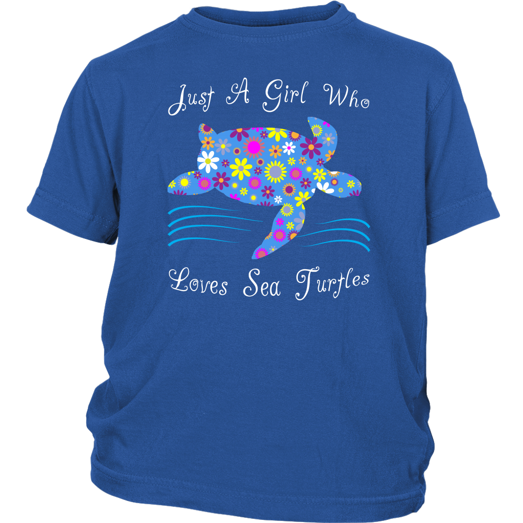 Just A Girl Who Loves Sea Turtles Shirt - Blue