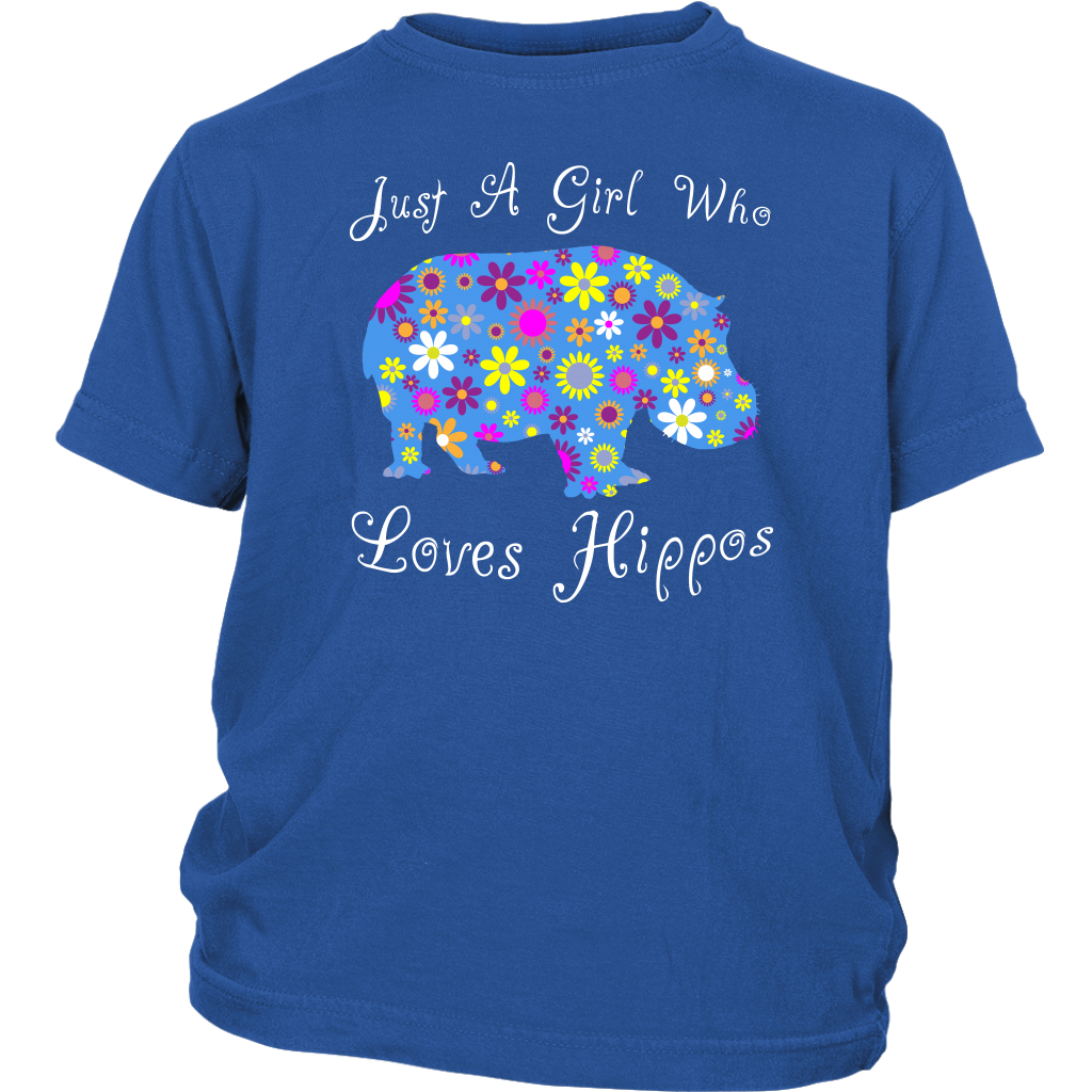 Just A Girl Who Loves Hippos Shirt - Blue