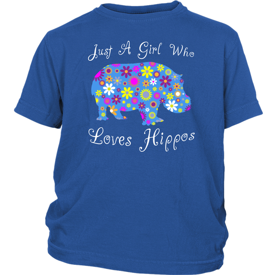 Just A Girl Who Loves Hippos Shirt - Blue