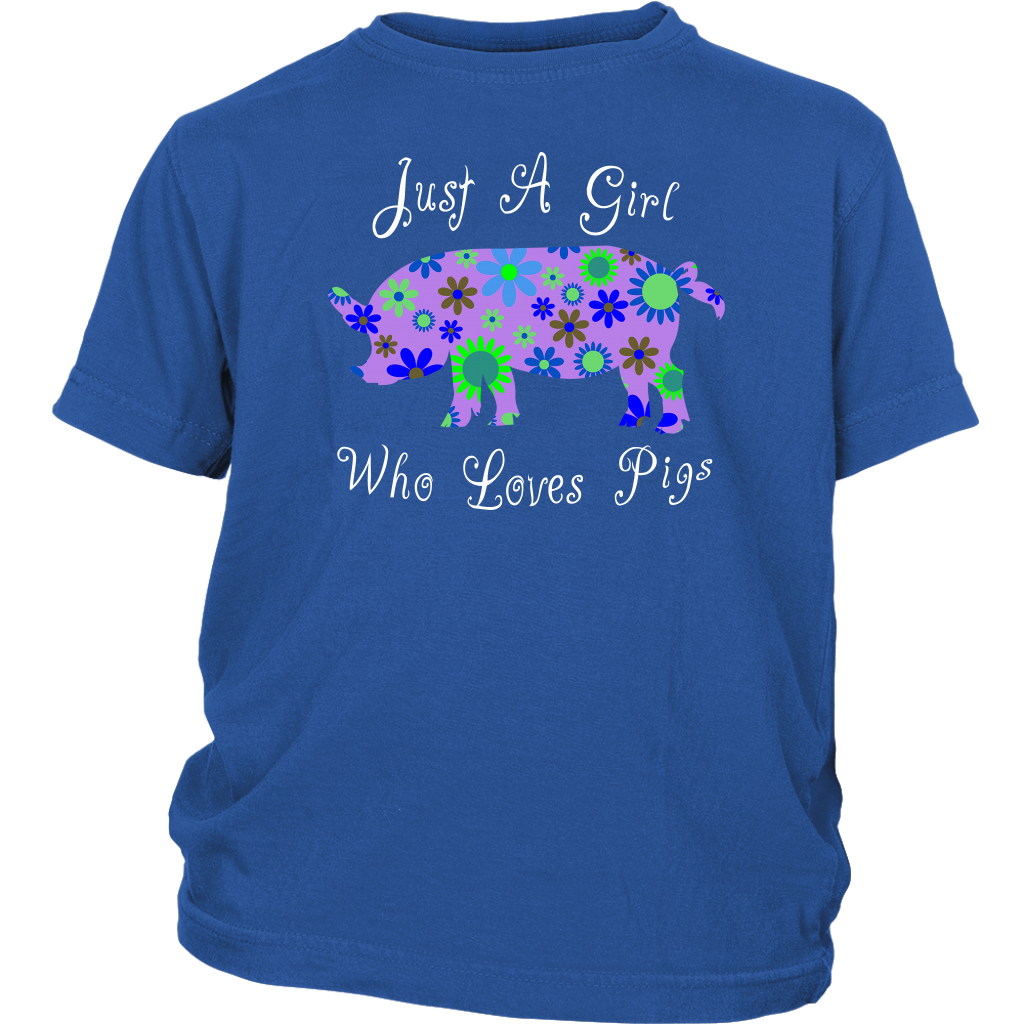 Girl Loves Pigs Youth Shirt