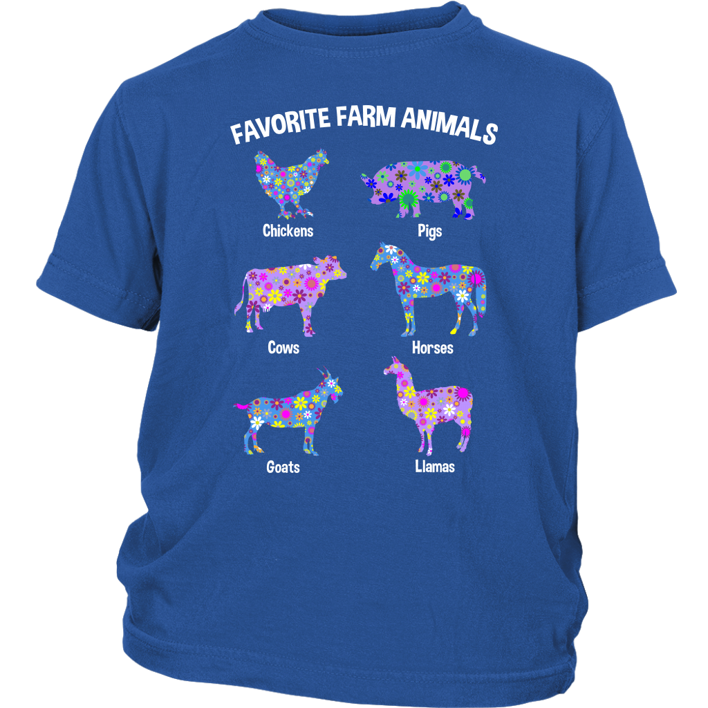 Favorite Farm Animals Shirt For Girls - Blue