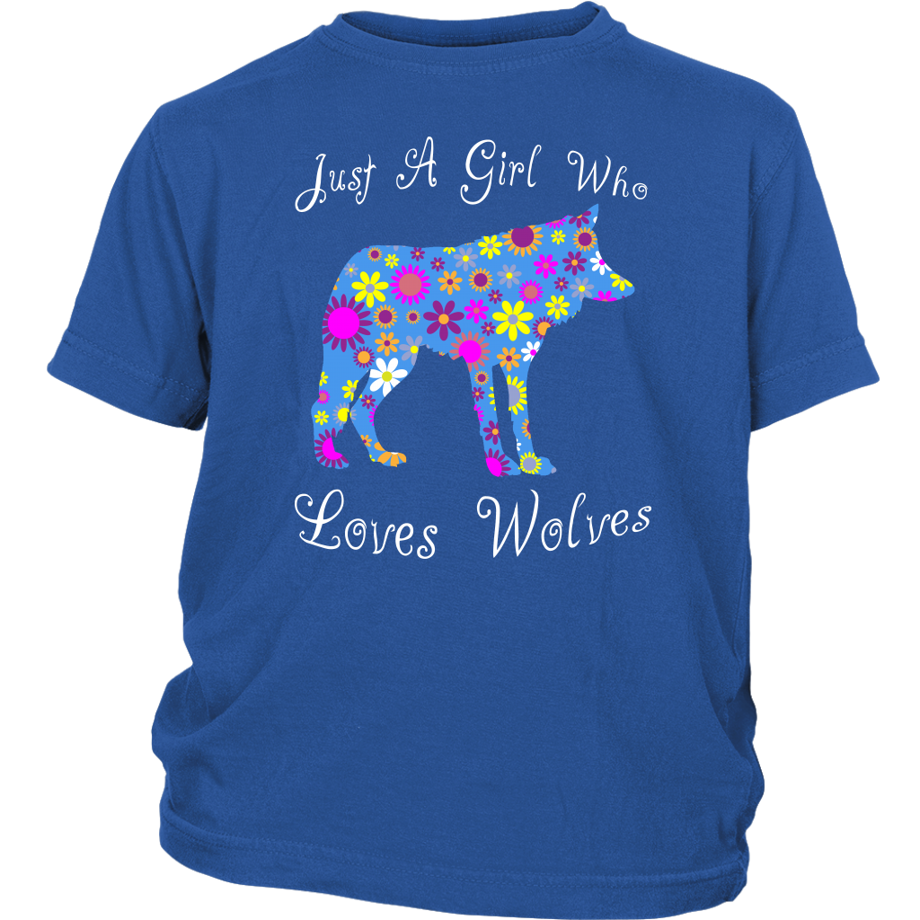 Cute Girls Wolf Lover Shirt - Blue