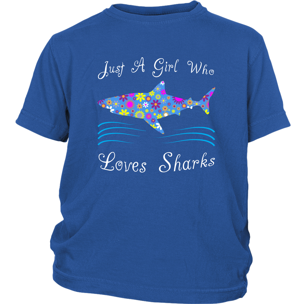 Just A Girl Who Loves Sharks Shirt - Blue
