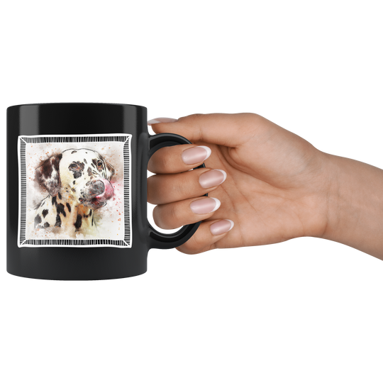 Dalmatian Art Mug - Black 11 oz.