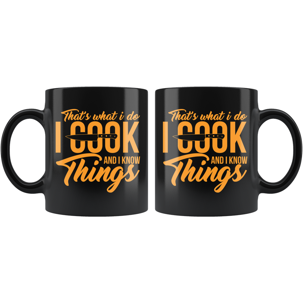 Cook And Know Things Mug - Black 11 oz.